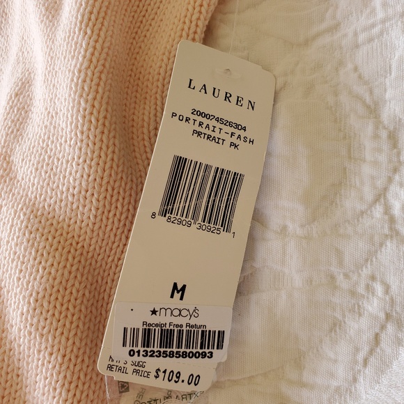 Lauren Ralph Lauren NWT Hoodie Sweater Pink Pastel Pale Light  Medium M - Picture 3 of 7